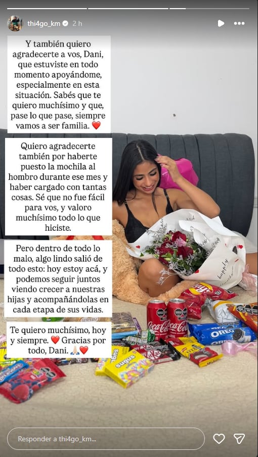 Medina también le dedicó un posteo a Daniela, su expareja y madre de sus dos hijas