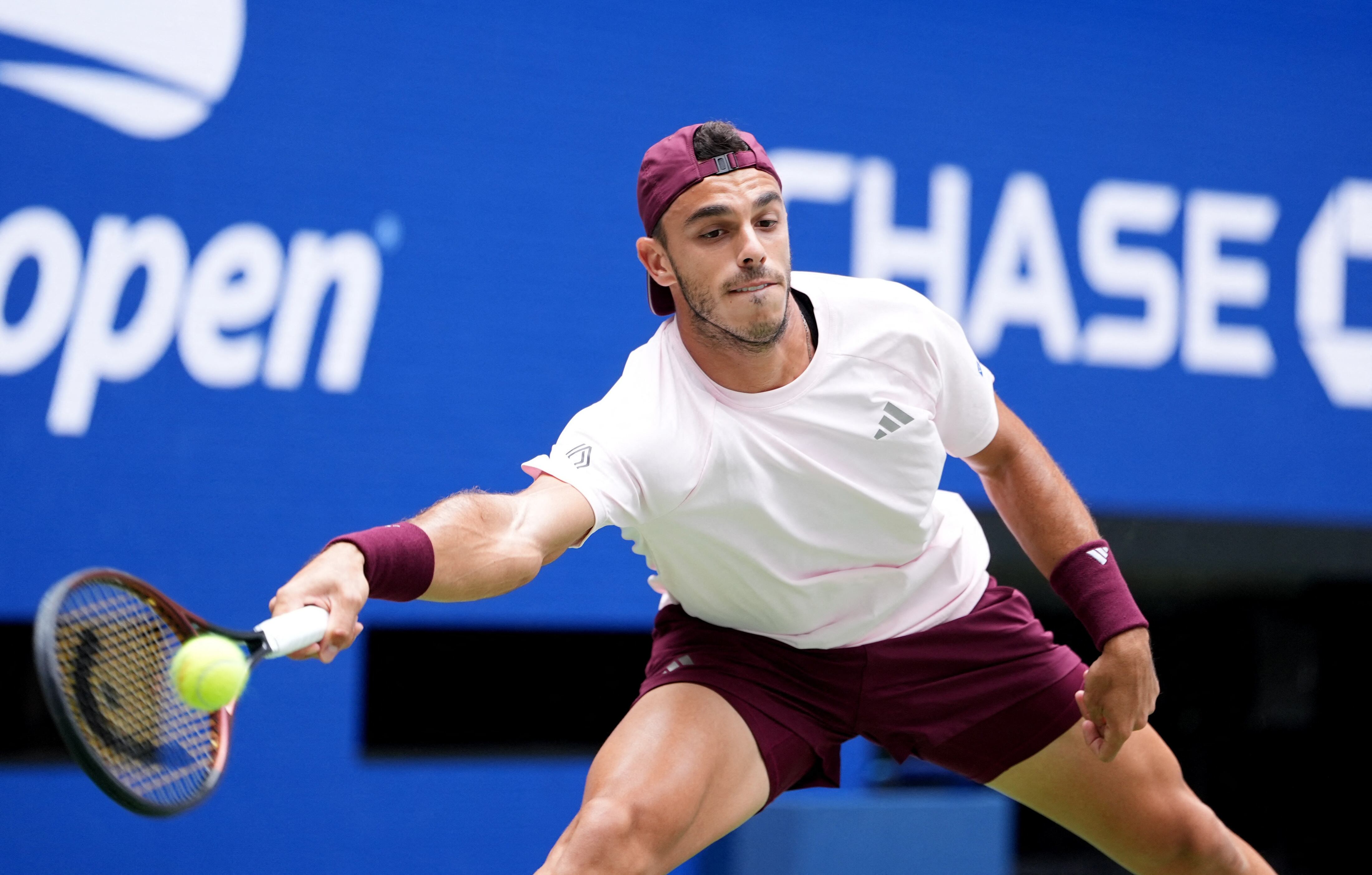 Francisco Cerúndolo en su partido del Us Open (Crédito: Reuters/Robert Deutsch)