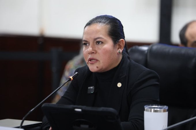 La ministra de Agricultura, María Fernanda Rivera, participó en la instancia de jefes de bloques del Congreso. (Congreso de Guatemala)