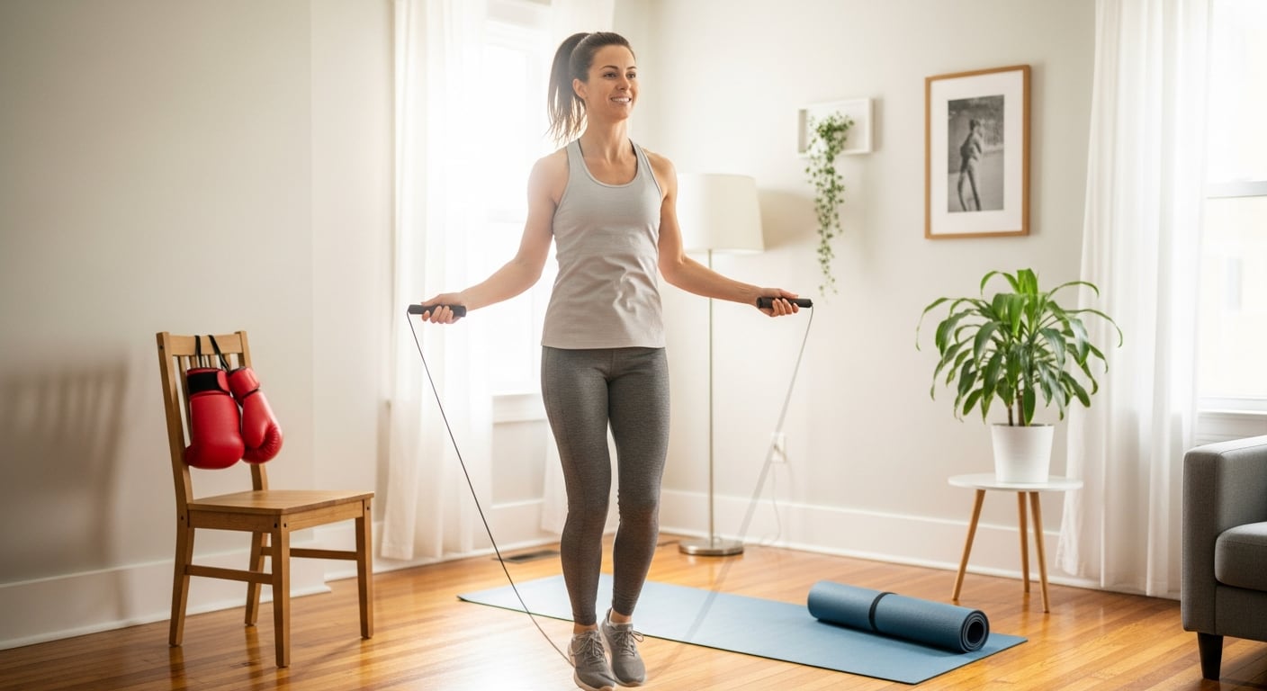 Saltar la soga figura entre los ejercicios pliométricos recomendados para trabajar el cardio y la coordinación con una progresión de cinco minutos diarios (Imagen Ilustrativa Infobae)