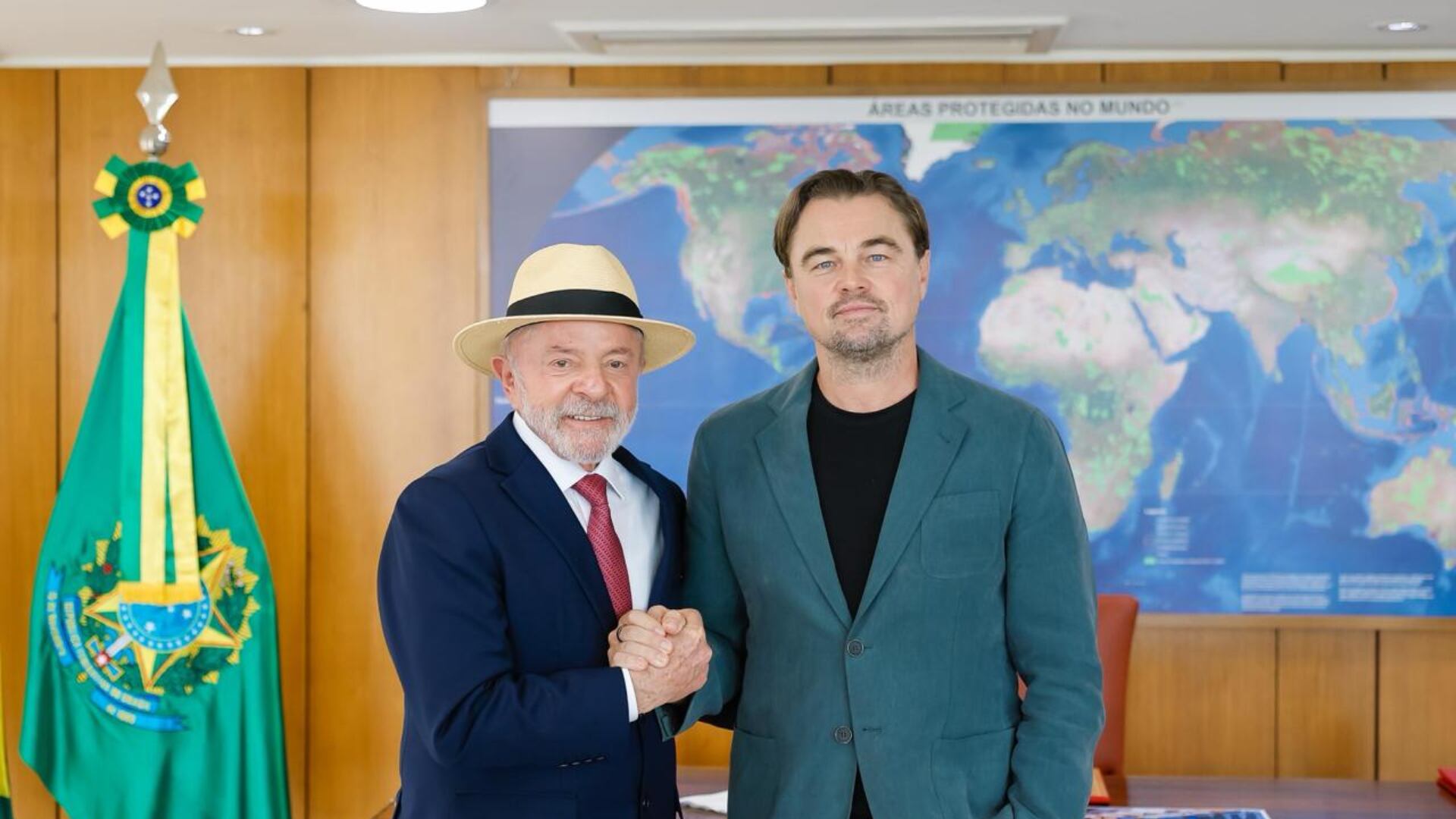 Lula da Silva se reunió con Leonardo di Caprio para dialogar sobre derechos indígenas y medioambiente (@LulaOficial)