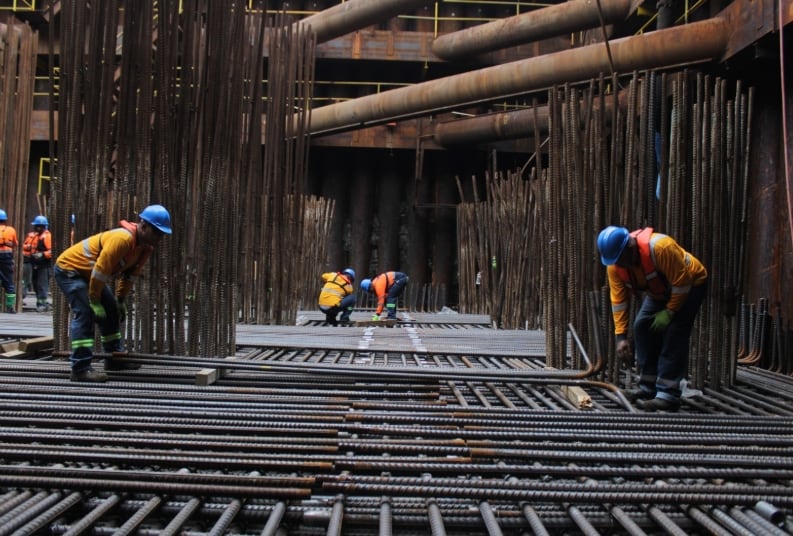 El Ministerio de Obras Públicas reportó un avance físico del 41% antes de la paralización. Cortesía del MOP