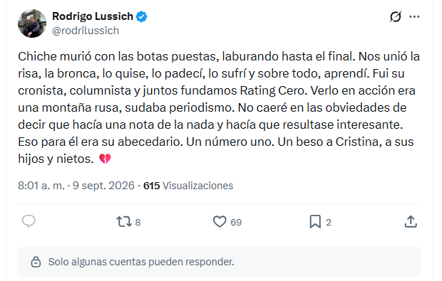 Reacciones a la muerte de Chiche Gelblung, en vivo: dónde será el velatorio
