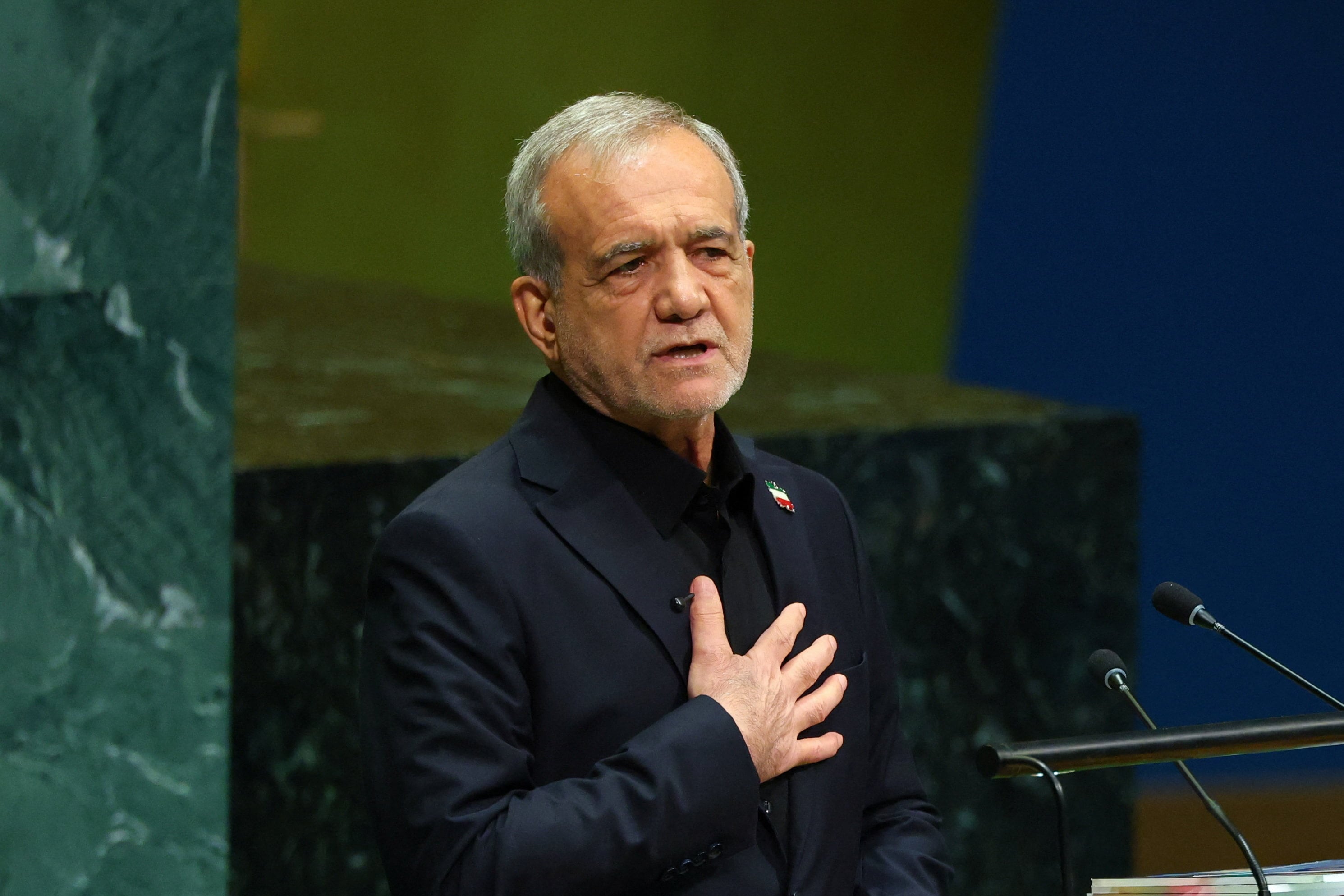 El presidente de Irán, Masud Pezeshkian, se dirige a la 81ª Asamblea General de la ONU, en la sede de Naciones Unidas en Nueva York, Estados Unidos, el 23 de septiembre de 2026 (REUTERS/Mike Segar).
