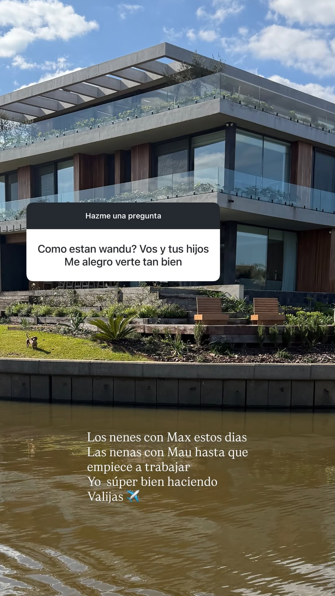La empresaria le comentó a sus seguidores cómo organizó a sus hijos previo a su viaje