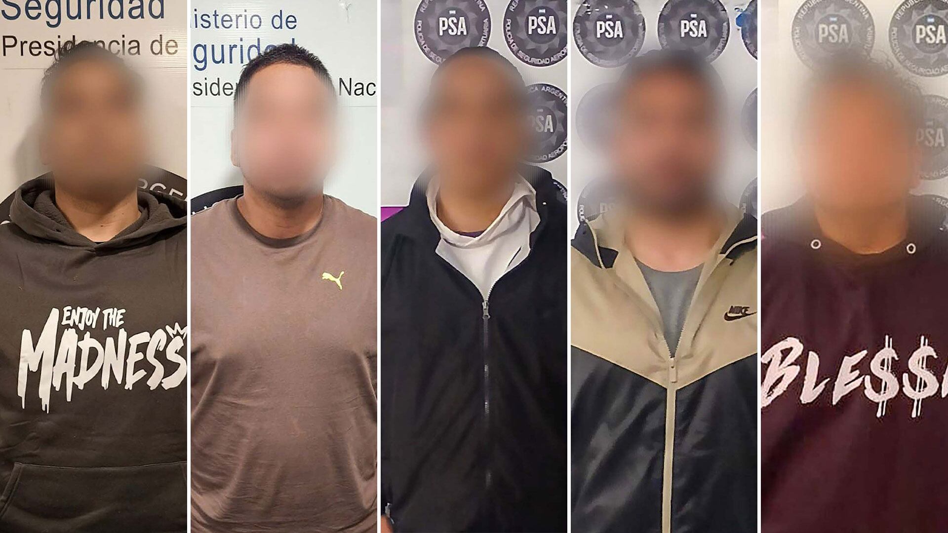 Los cinco detenidos