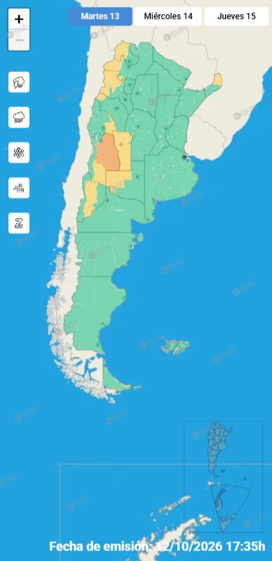 Cómo seguirá el clima en el AMBA durante los próximos días: nubosidad, lloviznas y viento