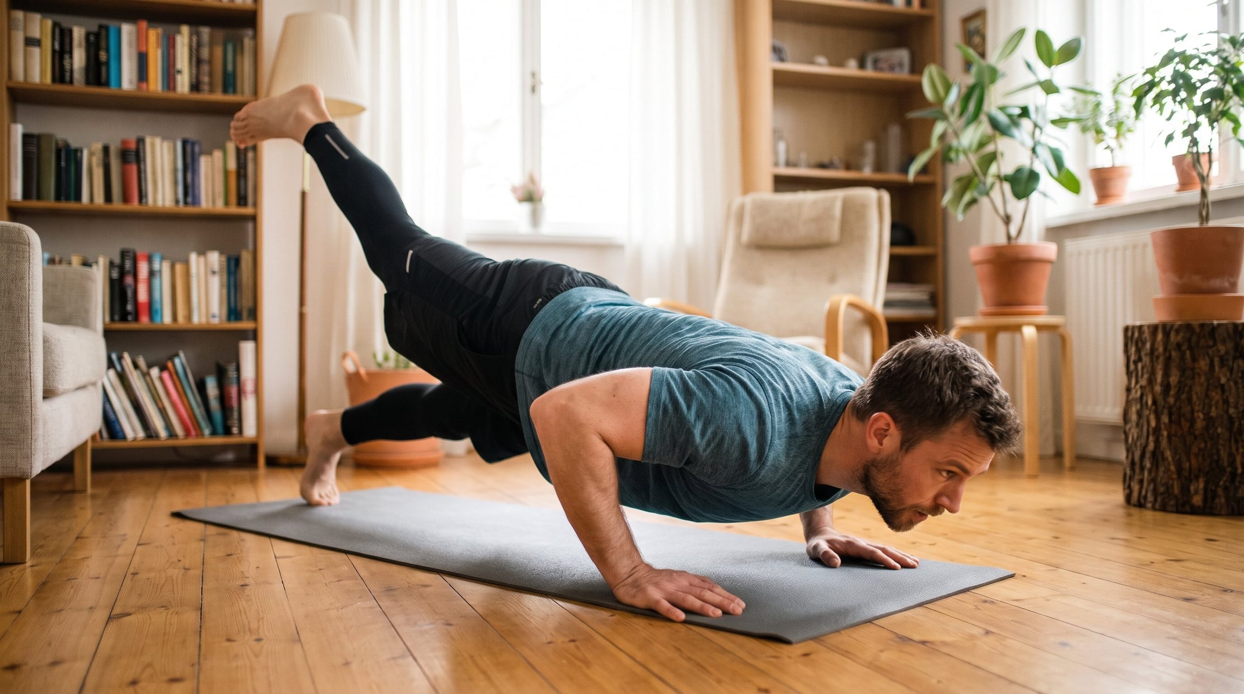 Cuatro flexiones para fortalecer el pecho sin material desde casa