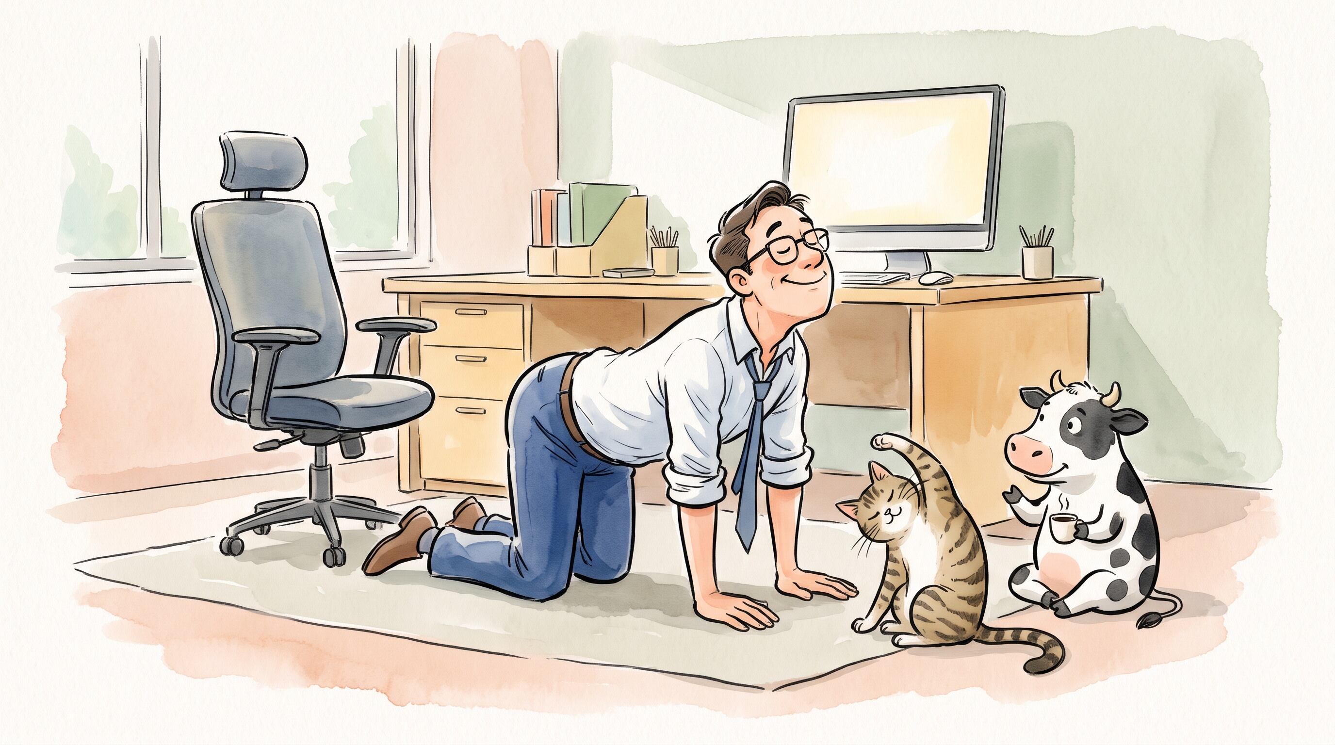 El ejercicio gato-vaca combina la apertura del pecho durante la inspiración con el redondeo de la columna en la espiración (Imagen Ilustrativa Infobae)