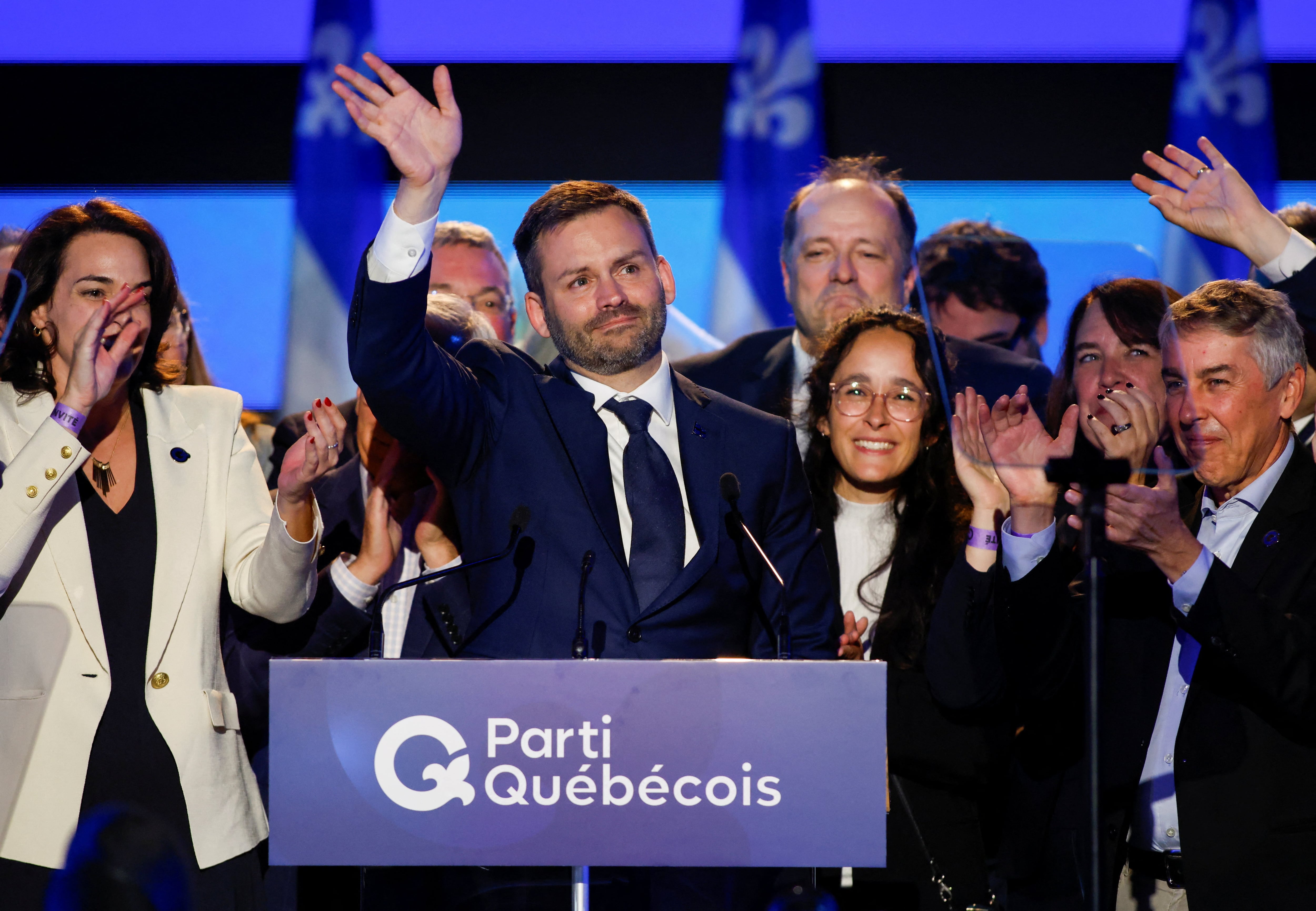 Con cerca del 28% de los votos, según los resultados casi definitivos, el Partido Quebequense liderado por Paul Saint-Pierre Plamondon se impuso a liberales y conservadores y superó ampliamente a la gobernante Coalición Avenir Québec (REUTERS)