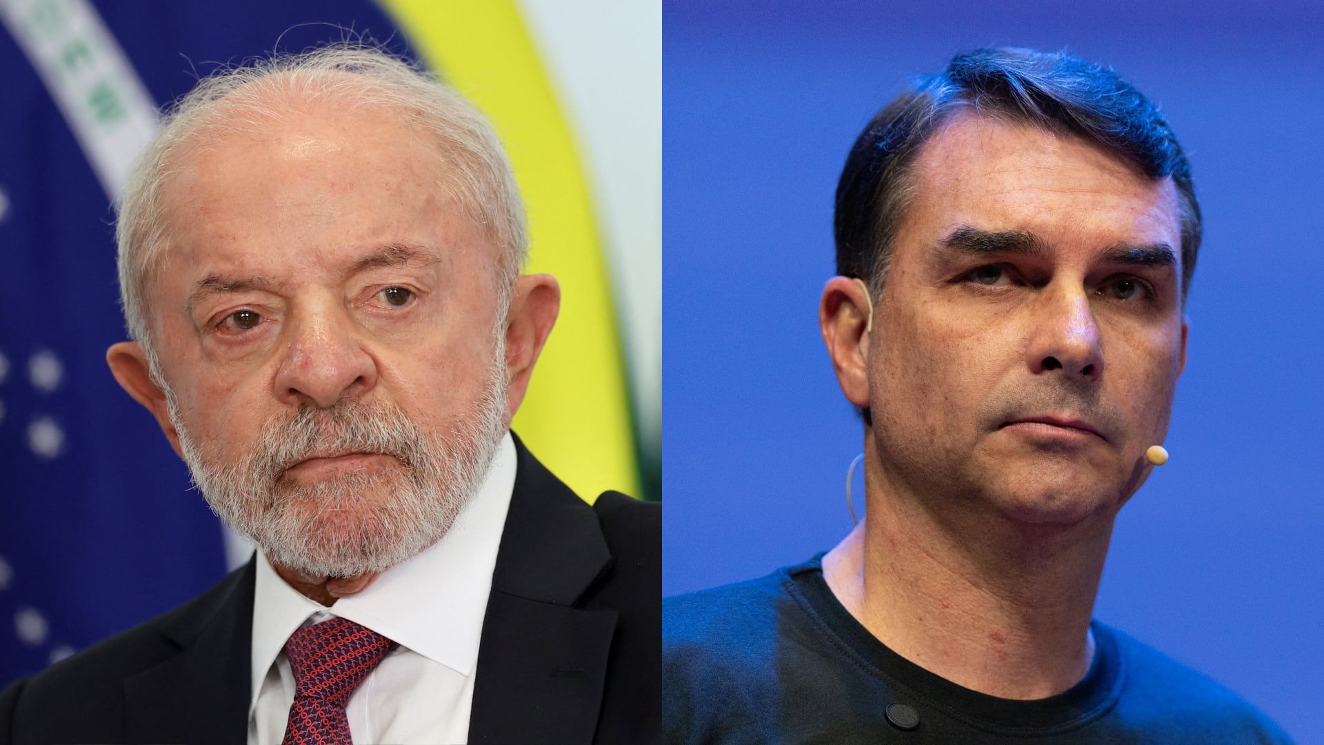 Lula da Silva y Flávio Bolsonaro, los dos principales candidatos en esta primera vuelta (Composición gráfica)