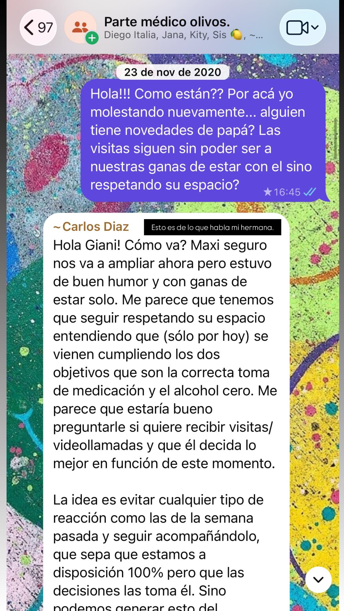 Los chats del grupo de familiares y médicos de Diego Maradona que reveló Gianinna Maradona