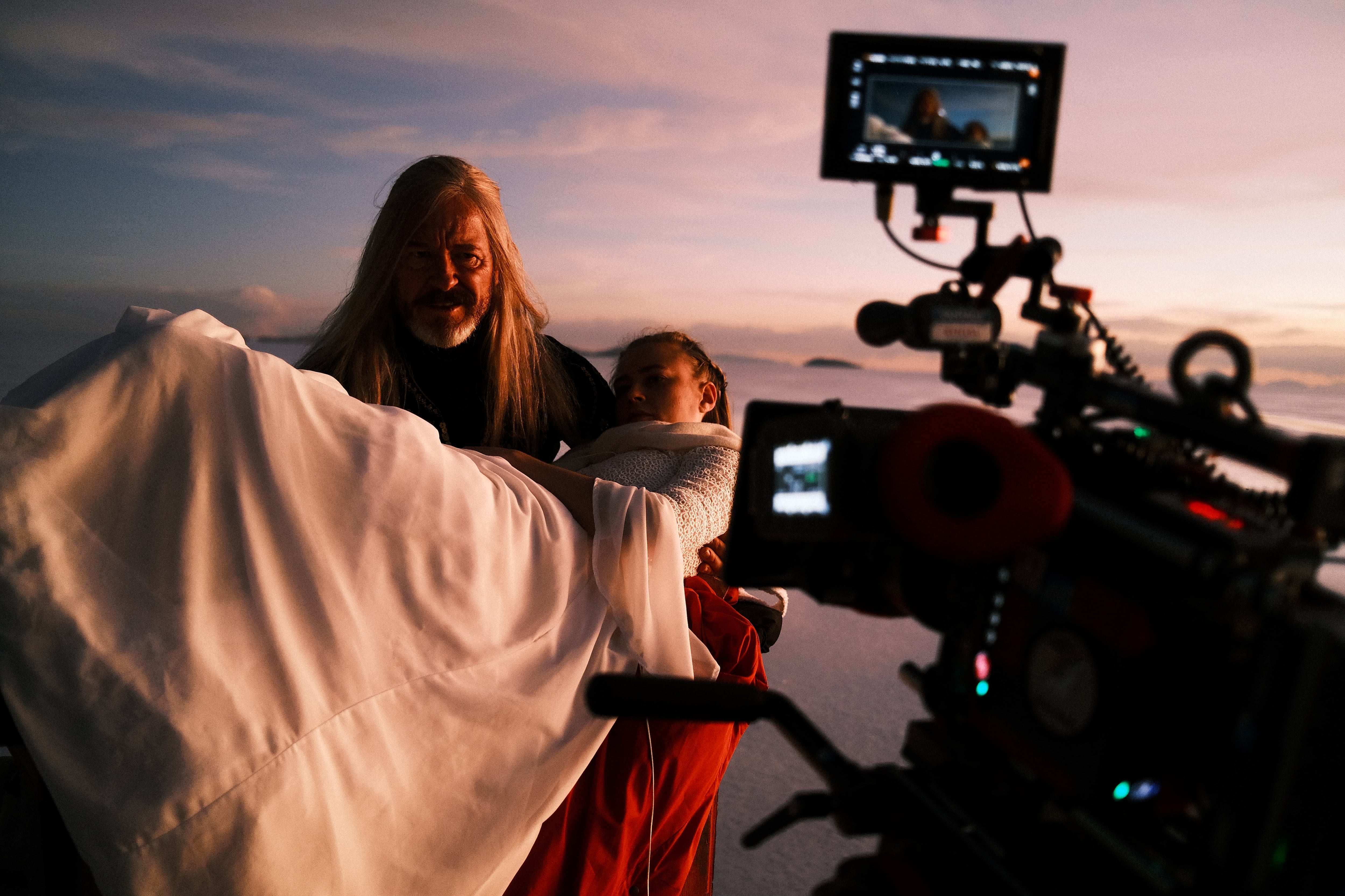 Helmut Ditsch en una de las escenas filmadas en el Salar de Uyuni (Gentileza Helmut Ditsch)