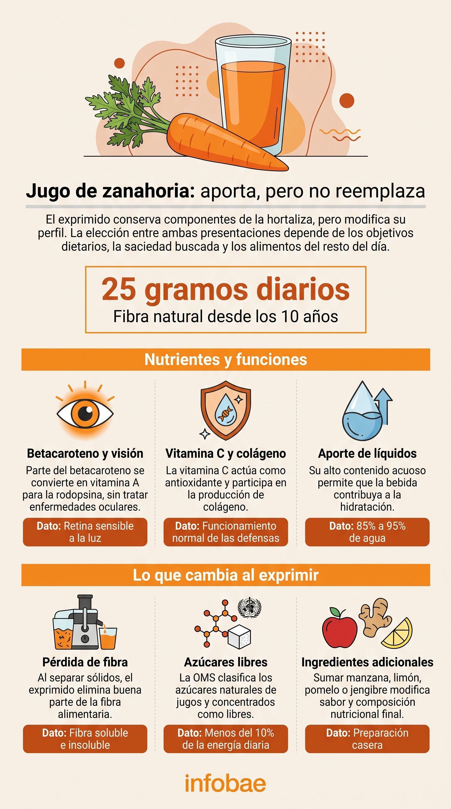 El betacaroteno se convierte parcialmente en vitamina A dentro del organismo. (Imagen Ilustrativa Infobae)