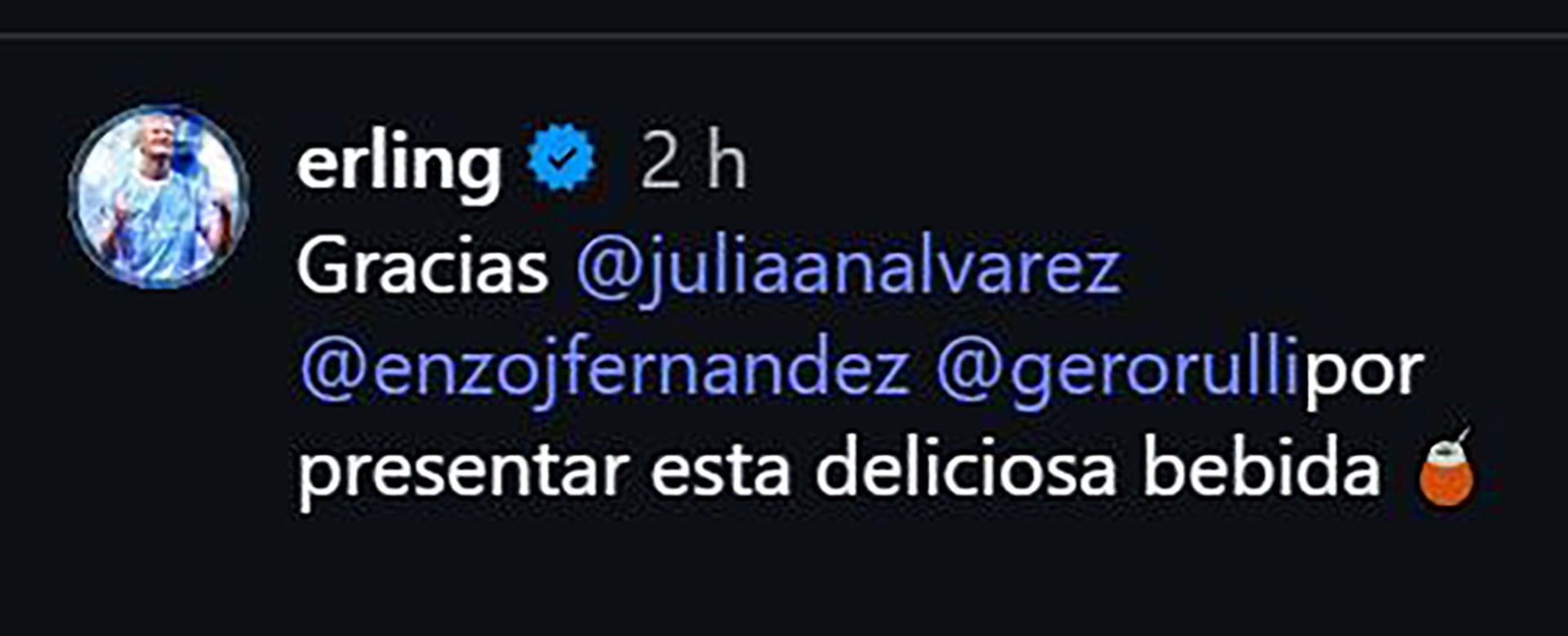 El mensaje de Erling Haaland en sus redes sociales 