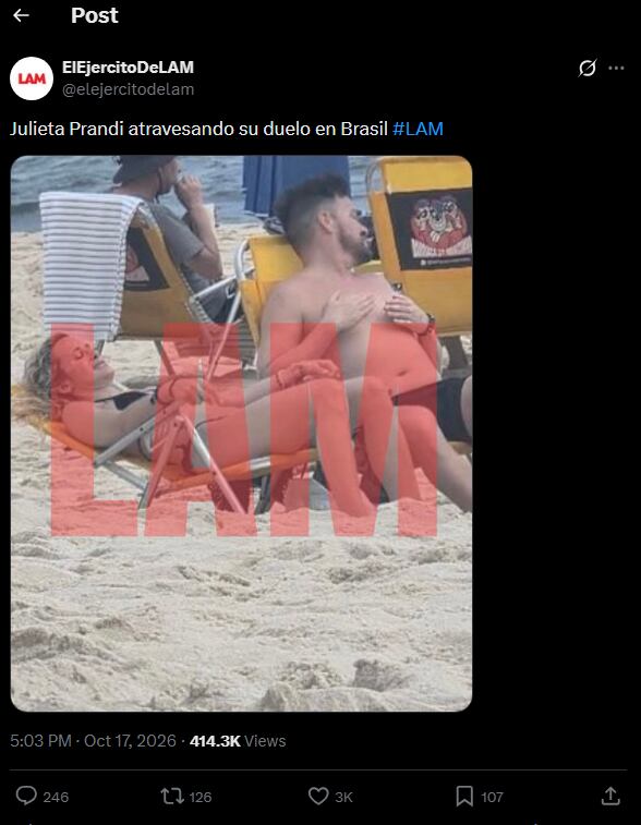 La foto de Prandi y su amigo que se hizo viral entre los usuarios en las redes (X)