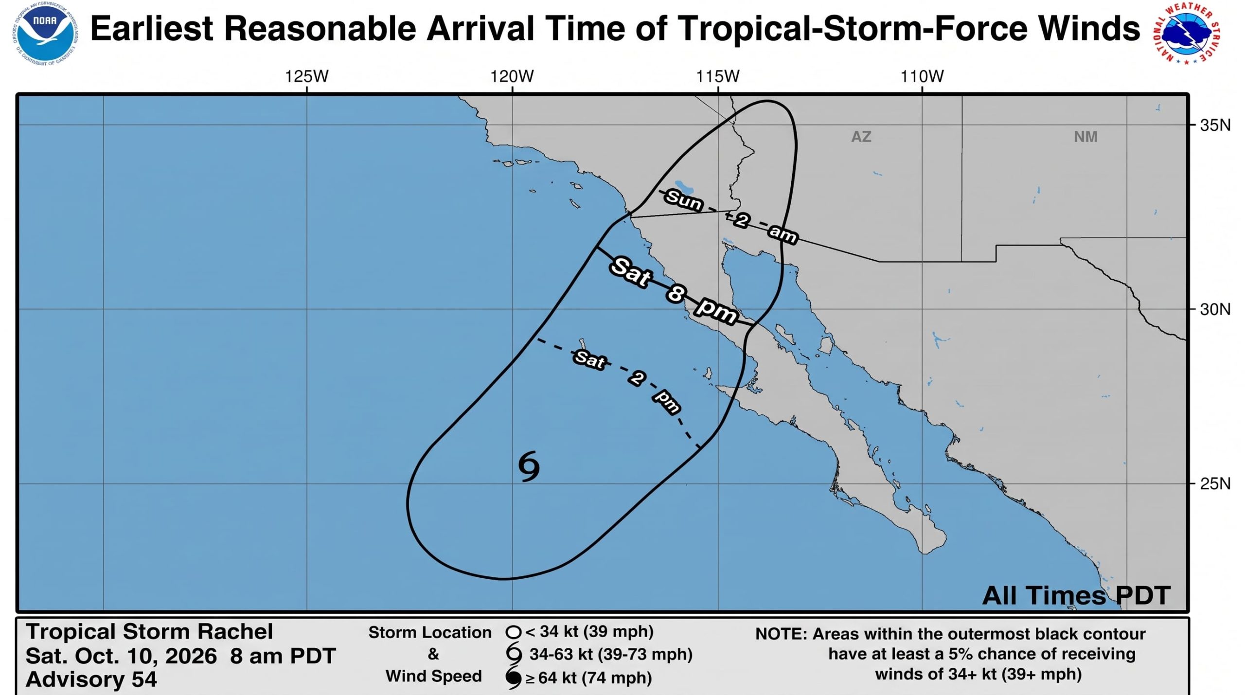 La tormenta tropical Rachel amenaza a un estado de EEUU con lluvias intensas, inundaciones y vientos de hasta 105 km/h