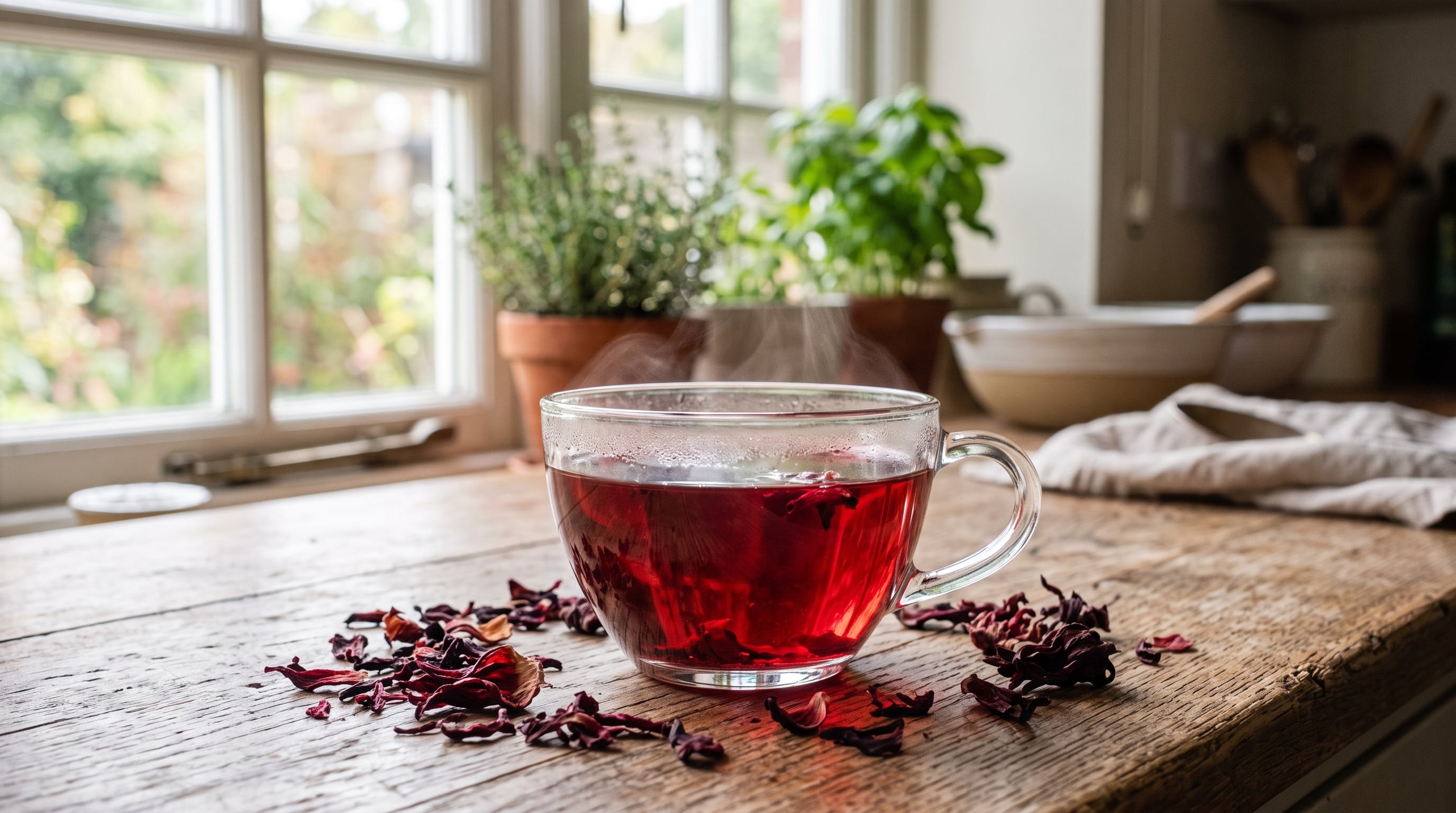 El té de hibisco aporta antocianinas y minerales como potasio, calcio y magnesio a partir de los cálices secos de la planta (Imagen Ilustrativa Infobae)