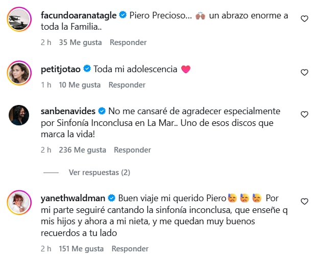 Los colegas y amigos de Piero se despidieron del músico en las redes: “Tus canciones le ganaron al tiempo”
