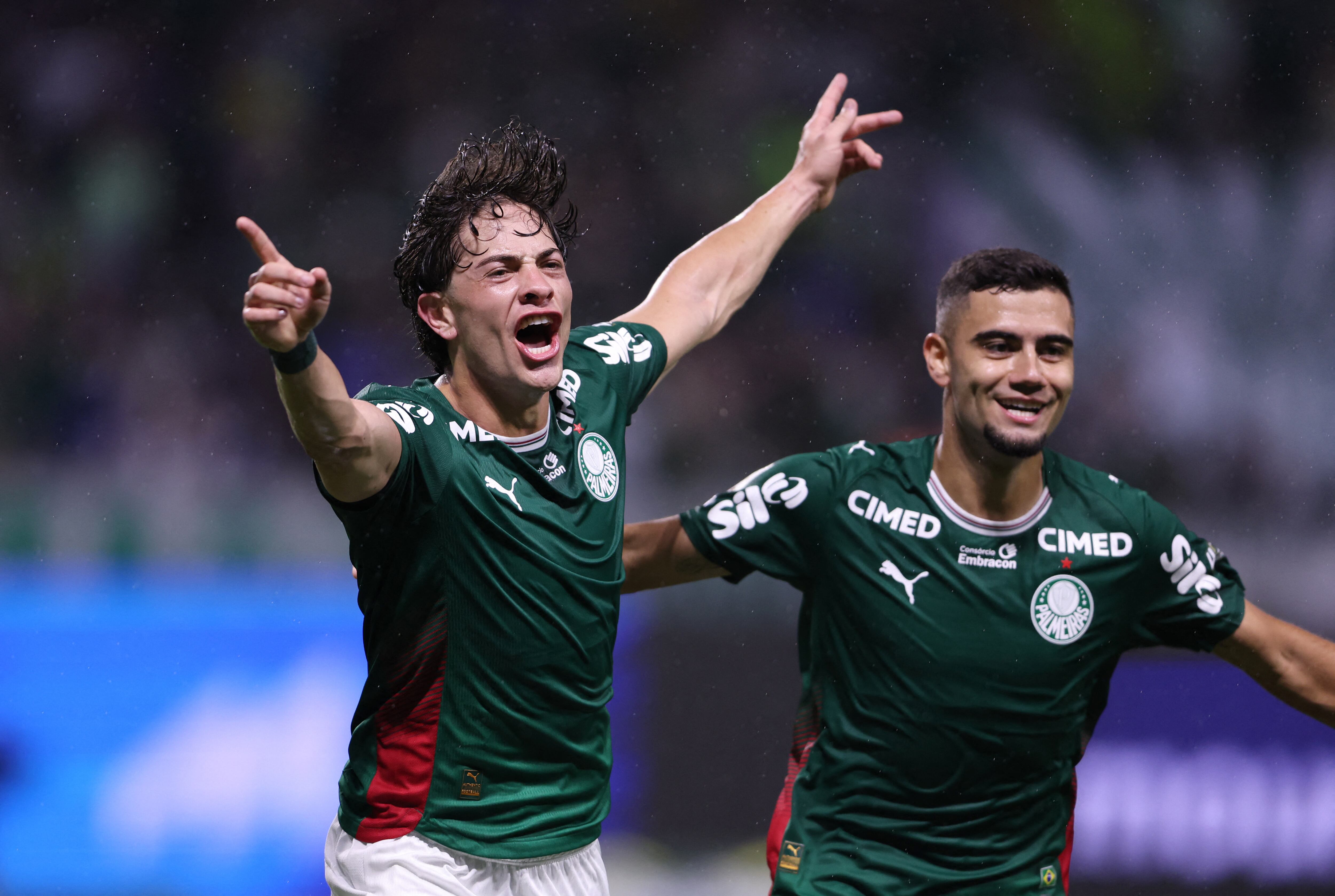 Agustín Giay fue autor de dos tantos en el triunfo de Palmeiras ante Corinthians (REUTERS/Alex Silva)