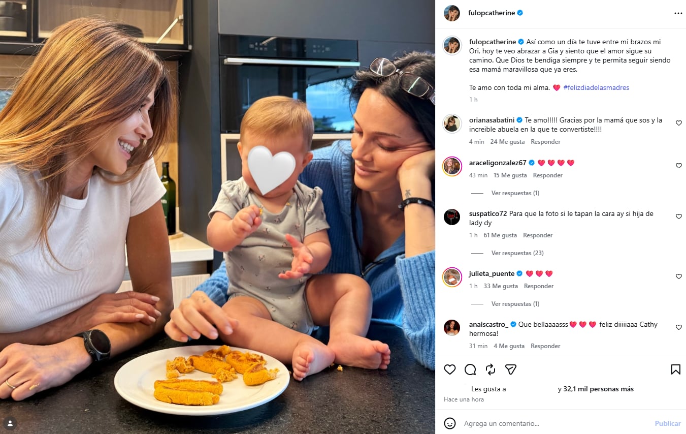 Oriana Sabatini celebró su primer Día de la Madre con Gia: “Qué privilegio que me hayas elegido”