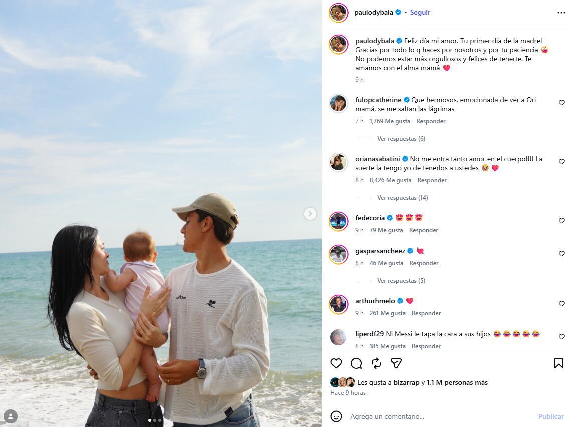 Paulo Dybala dedicó un homenaje a su pareja que superó el millón de adhesiones en Instagram