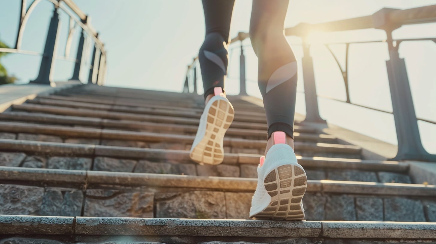 Subir escaleras fortalece piernas, caderas y pelvis, favorece la densidad ósea y puede ser útil para mujeres posmenopáusicas (Imagen Ilustrativa Infobae)