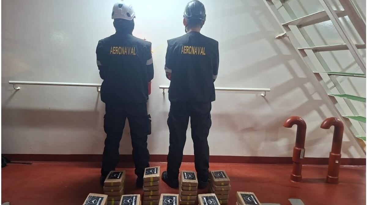 Un total de 46 paquetes de presunta droga fueron encontrados en un contenedor procedente de Guayaquil, Ecuador, que transitaba por Panamá con destino final a Amberes, Bélgica. Tomada del Senam
