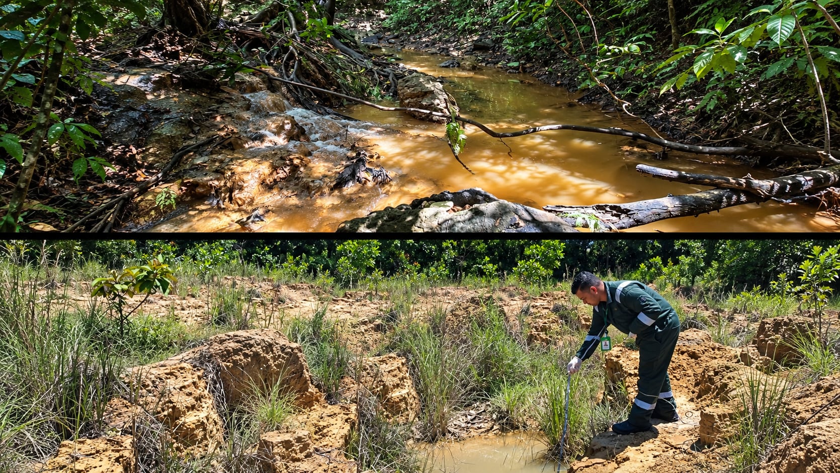 El Ministerio de Ambiente anunció un plan de remediación para contener los riesgos de contaminación en la antigua explotación minera, abandonada hace 27 años sin un proceso formal de cierre. Captura de video