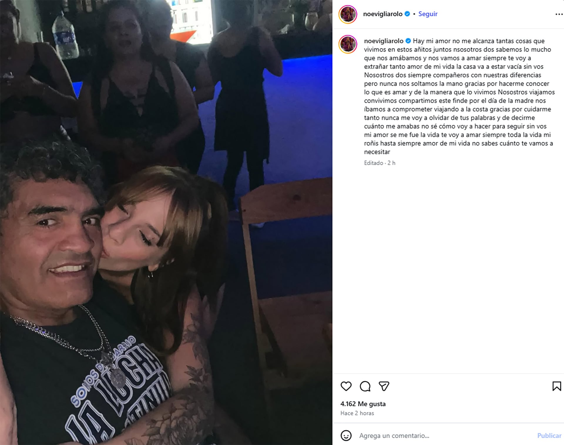 El mensaje de la pareja de Jorge Locomotra Castro